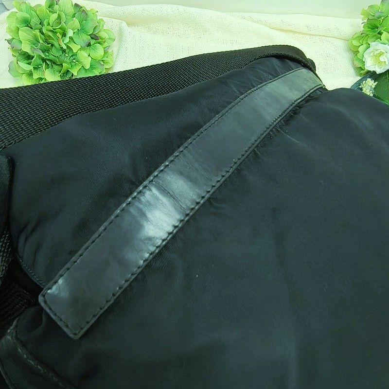 ㊣✨PRADA✨（附防塵袋）普拉達 黑色 掀蓋式 輕量 帆布 雙釦 郵差包 肩背包 斜背包 /二手包/二手精品/保證正品🌳二手樹屋🌳-22