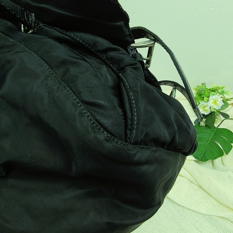 ㊣✨PRADA✨（附防塵袋）普拉達 黑色 掀蓋式 輕量 帆布 雙釦 郵差包 肩背包 斜背包 /二手包/二手精品/保證正品🌳二手樹屋🌳-26