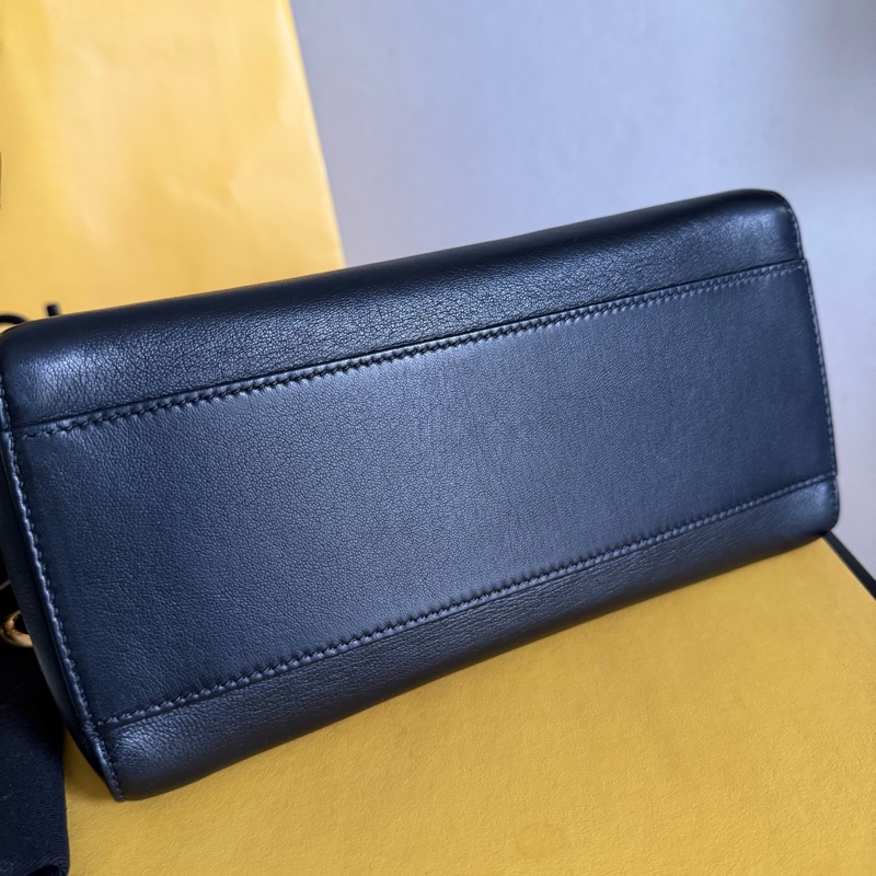 Fendi Mini Peekaboo 黑金皮革-5