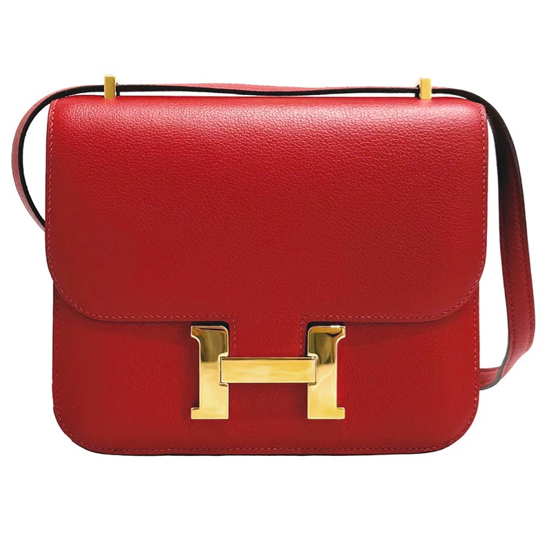 超值 🌟9新 🌟Mini Constance 19 紅色配金扣-0