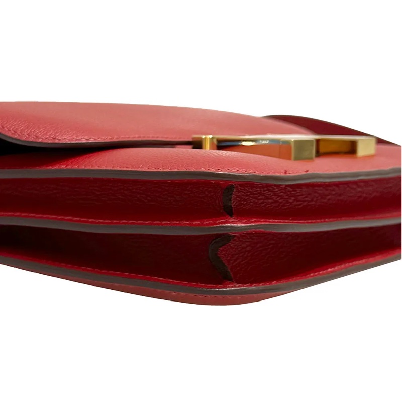 超值 🌟9新 🌟Mini Constance 19 紅色配金扣-6