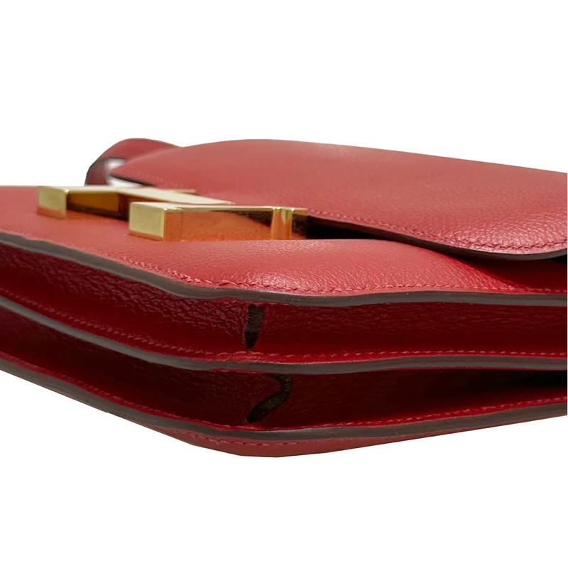 超值 🌟9新 🌟Mini Constance 19 紅色配金扣-7