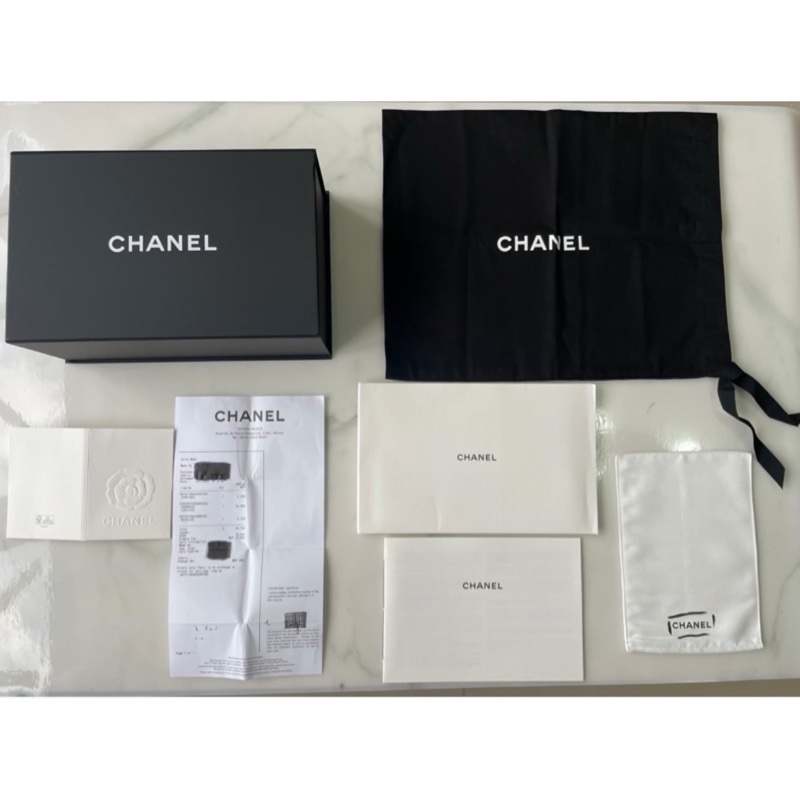 全新*Chanel黑色淡金方胖子 羊皮 晶片款(膠膜未撕)-46