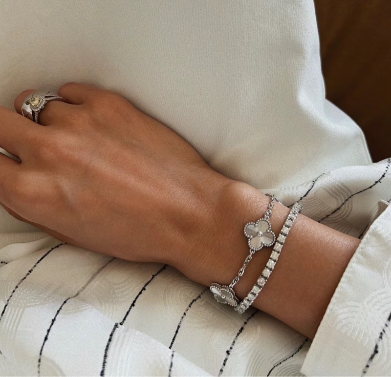 vca白金五花手鍊 梵克雅寶 van cleef&Arpels-0