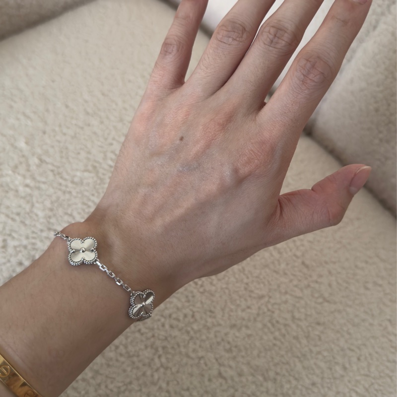 vca白金五花手鍊 梵克雅寶 van cleef&Arpels-2