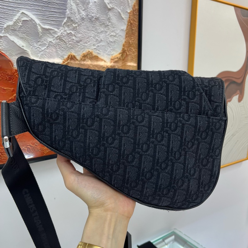 Dior Oblique黑色帆布老花馬鞍包 心口包🖤-3