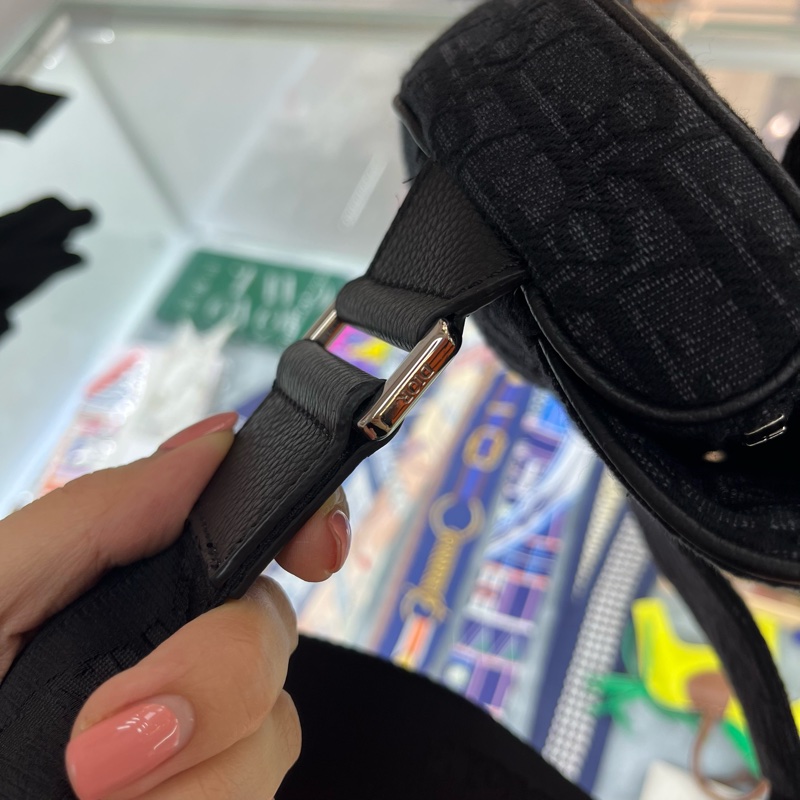 Dior Oblique黑色帆布老花馬鞍包 心口包🖤-6