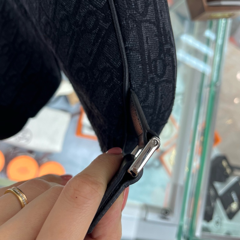 Dior Oblique黑色帆布老花馬鞍包 心口包🖤-7