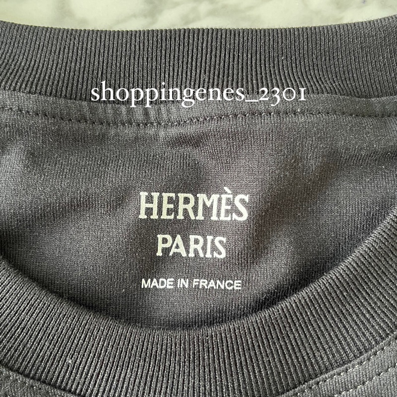 愛馬仕 黑色 刺繡口袋短袖 尺寸40❗️尚未抵台-4