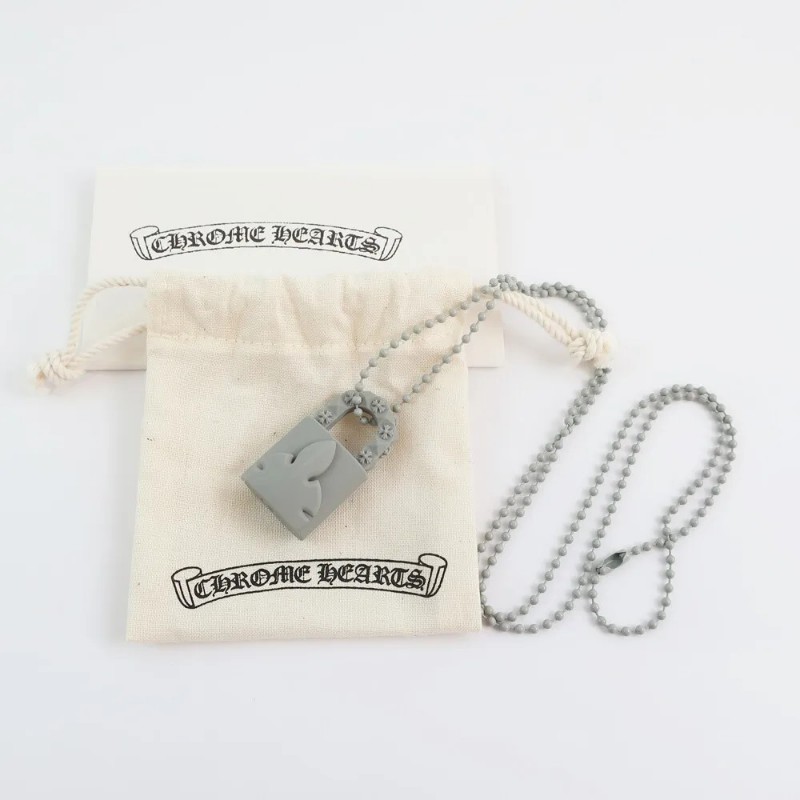 Chrome Hearts 克羅心 梵文鎖頭樹脂鏈(灰) ❤ (ɔˆз(ˆ⌣ˆc)-0