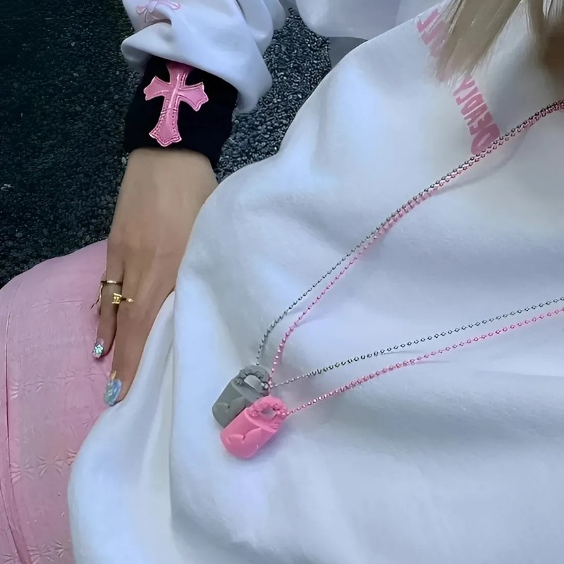 Chrome Hearts 克羅心 梵文鎖頭樹脂鏈(灰) ❤ (ɔˆз(ˆ⌣ˆc)-11