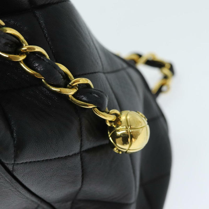 【日本直送】香奈兒 Matelasse 鏈條單肩包 小羊皮 黑色 CC 正品 ki4411-17