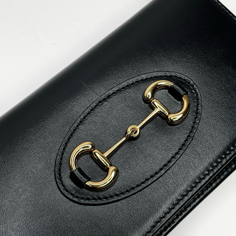 GUCCI 黑牛皮1955手機包WOC-2