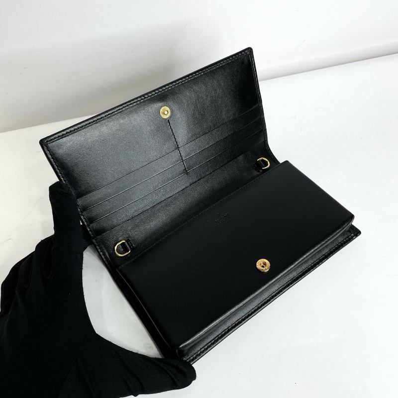 GUCCI 黑牛皮1955手機包WOC-7