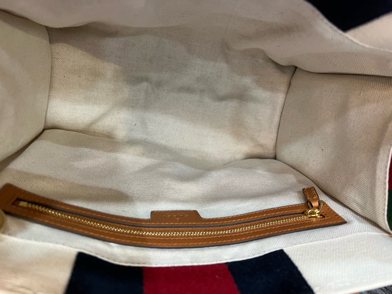 Gucci 焦糖色 牛皮 米白 帆布 GRG 藍紅藍 金釦 托特包 Booktote 手提包 公事包 斜背包 肩背包 旅行包-13