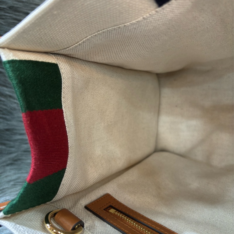 Gucci 焦糖色 牛皮 米白 帆布 GRG 藍紅藍 金釦 托特包 Booktote 手提包 公事包 斜背包 肩背包 旅行包-28