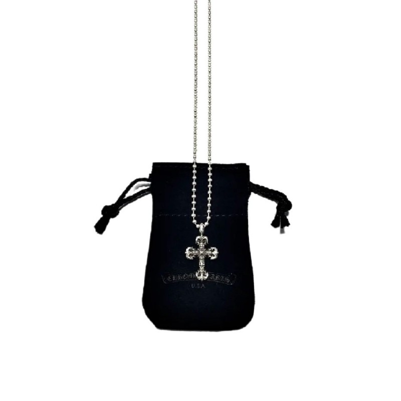 Chrome Hearts 克羅心 925銀 Mini火焰十字吊墜-0