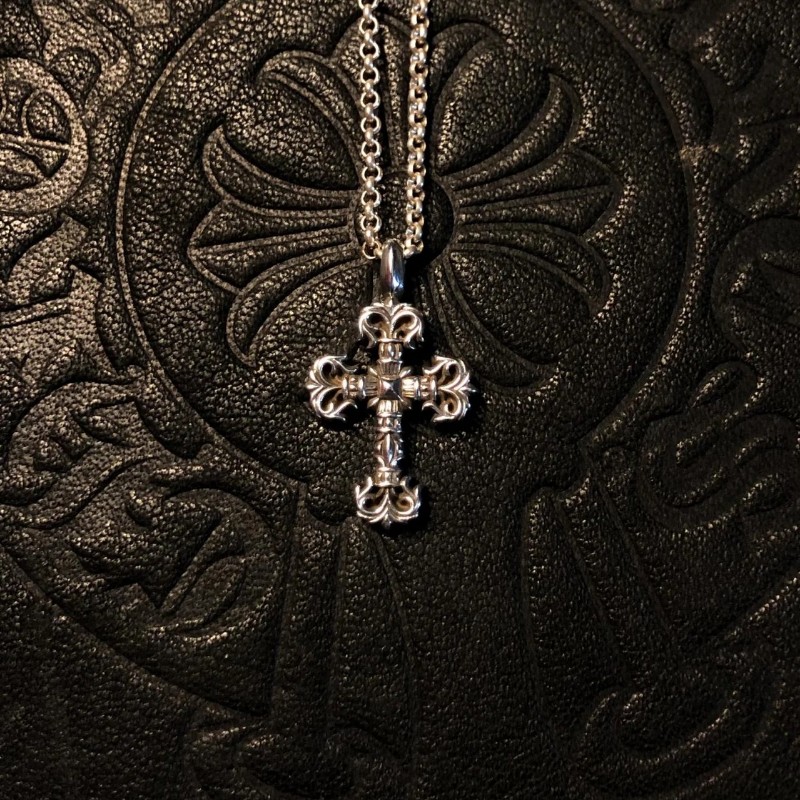 Chrome Hearts 克羅心 925銀 Mini火焰十字吊墜-3