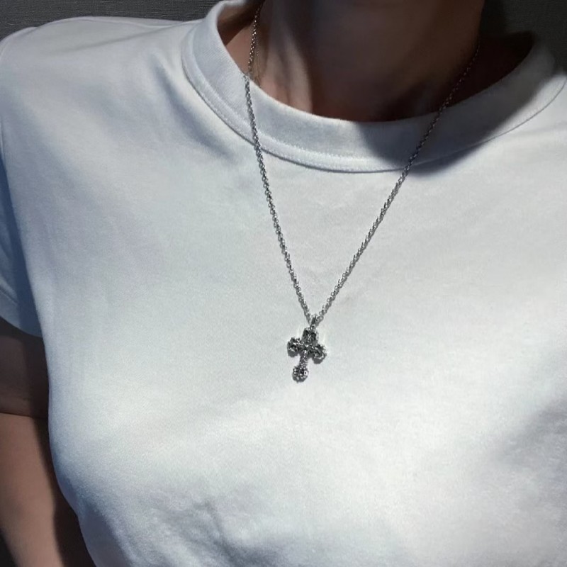 Chrome Hearts 克羅心 925銀 Mini火焰十字吊墜-5