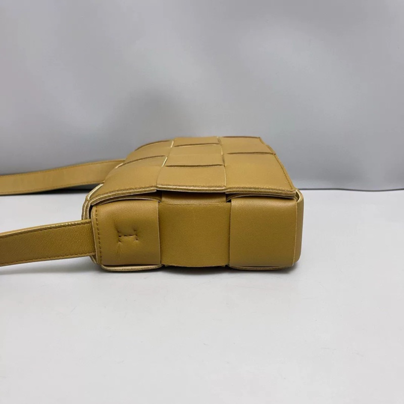 BV Cassette全皮編織橄欖綠單肩斜挎包-2