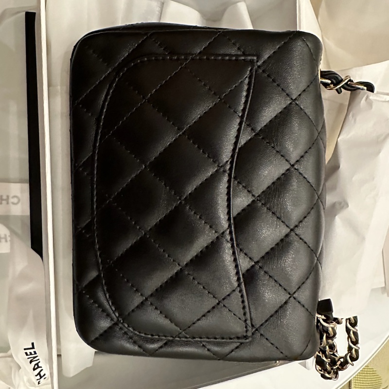 香奈兒方胖子 Chanel mini classic flap 17黑色淡金扣-1