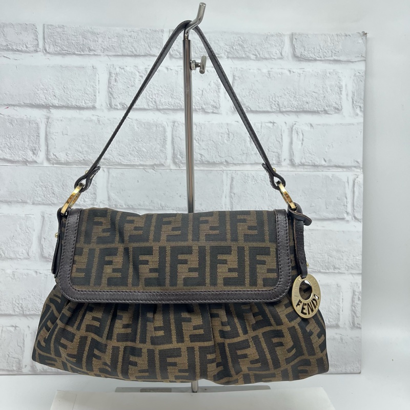 FENDI 芬迪 8BR445 FF ZUCCA 老花 翻蓋廚師包 手提包 精品包包 肩背包-0