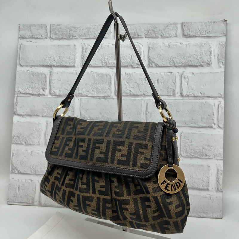 FENDI 芬迪 8BR445 FF ZUCCA 老花 翻蓋廚師包 手提包 精品包包 肩背包-2