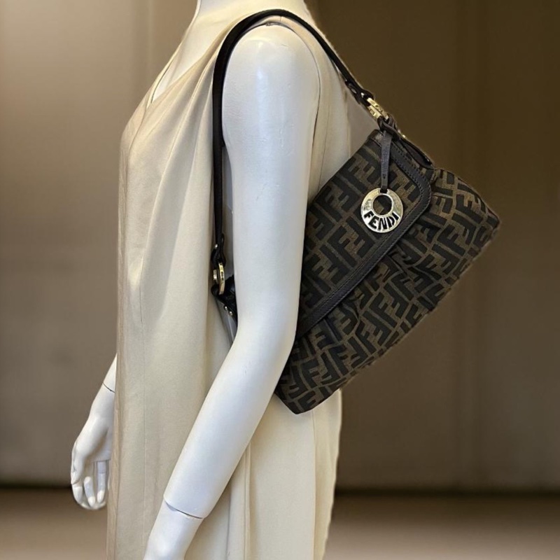 FENDI 芬迪 8BR445 FF ZUCCA 老花 翻蓋廚師包 手提包 精品包包 肩背包-3