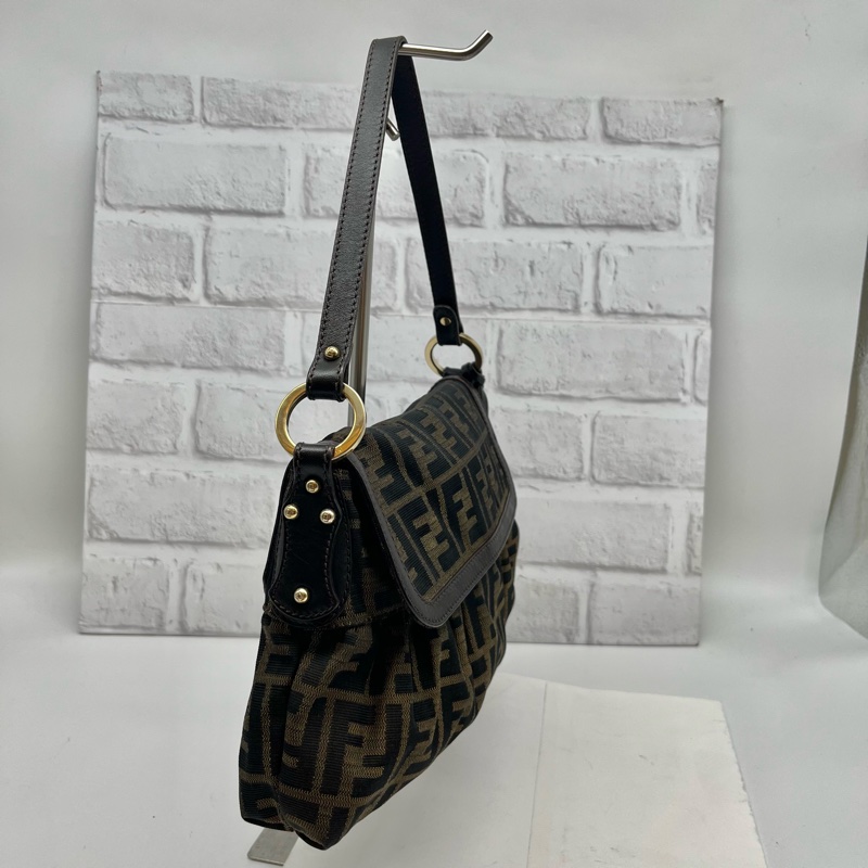 FENDI 芬迪 8BR445 FF ZUCCA 老花 翻蓋廚師包 手提包 精品包包 肩背包-5