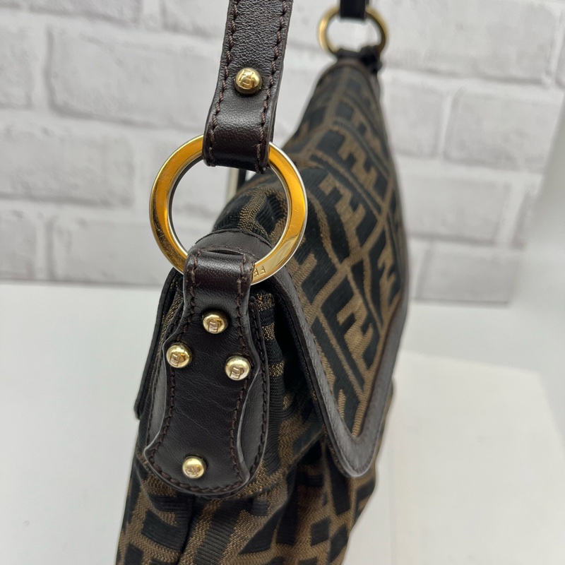 FENDI 芬迪 8BR445 FF ZUCCA 老花 翻蓋廚師包 手提包 精品包包 肩背包-6