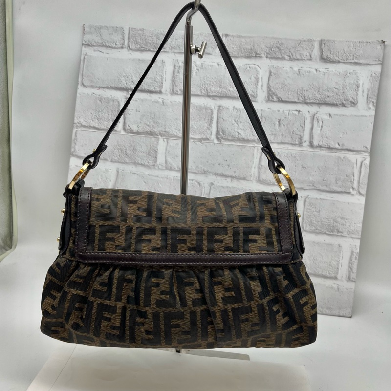 FENDI 芬迪 8BR445 FF ZUCCA 老花 翻蓋廚師包 手提包 精品包包 肩背包-7