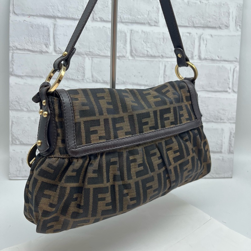 FENDI 芬迪 8BR445 FF ZUCCA 老花 翻蓋廚師包 手提包 精品包包 肩背包-8