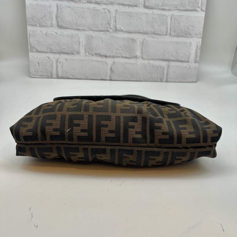 FENDI 芬迪 8BR445 FF ZUCCA 老花 翻蓋廚師包 手提包 精品包包 肩背包-9