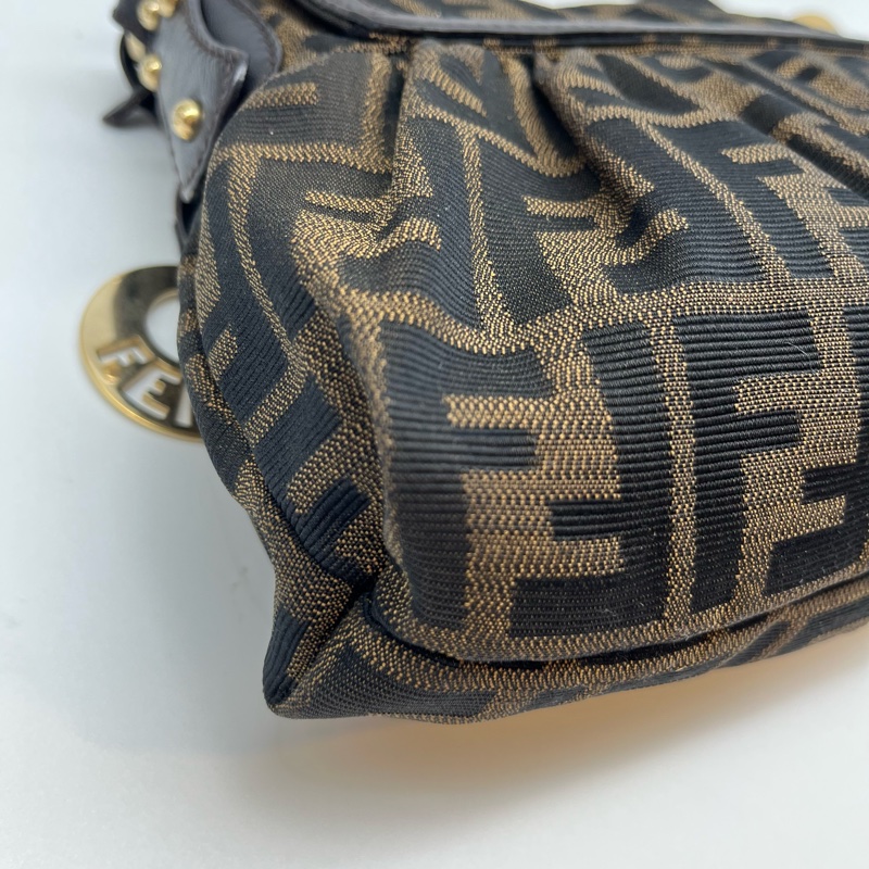 FENDI 芬迪 8BR445 FF ZUCCA 老花 翻蓋廚師包 手提包 精品包包 肩背包-12