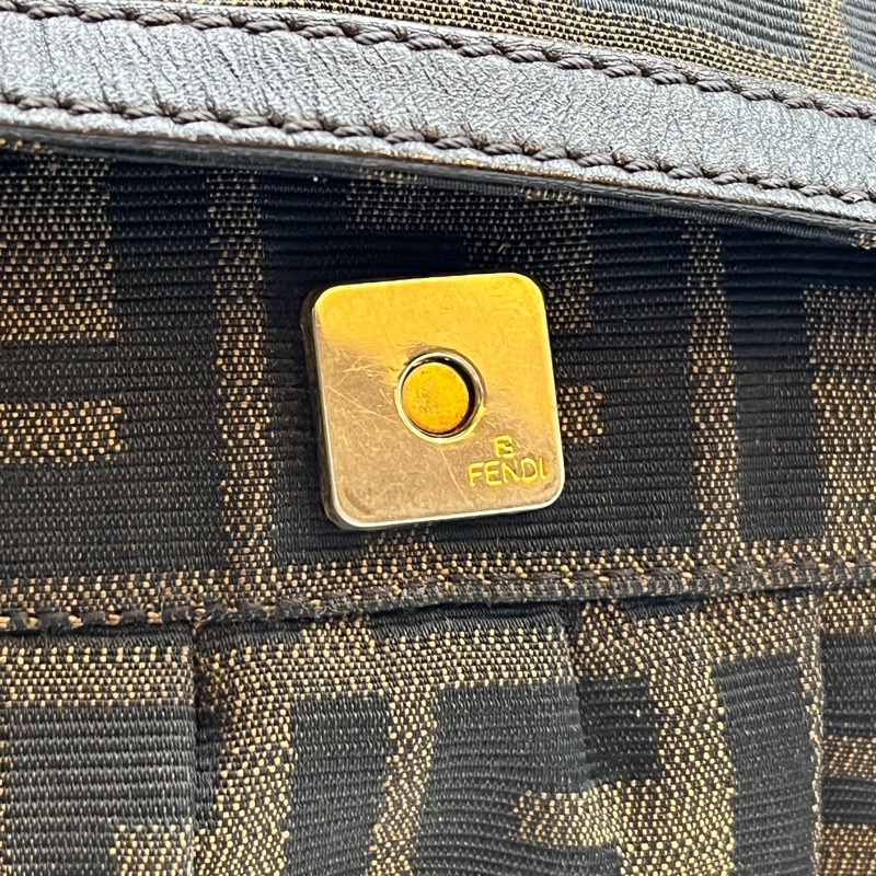 FENDI 芬迪 8BR445 FF ZUCCA 老花 翻蓋廚師包 手提包 精品包包 肩背包-16