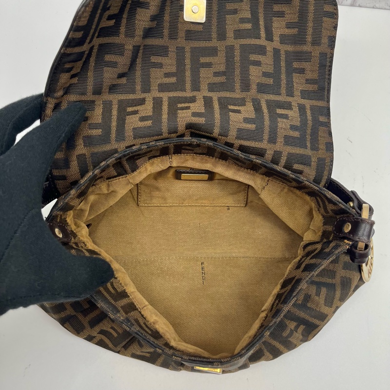 FENDI 芬迪 8BR445 FF ZUCCA 老花 翻蓋廚師包 手提包 精品包包 肩背包-17