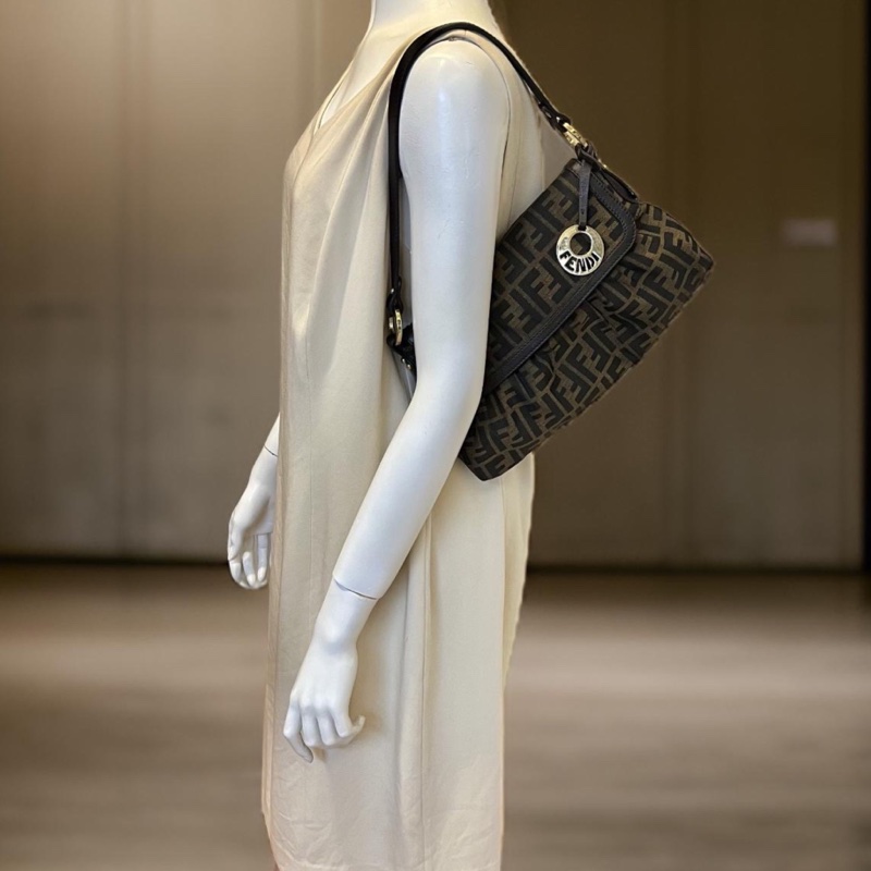 FENDI 芬迪 8BR445 FF ZUCCA 老花 翻蓋廚師包 手提包 精品包包 肩背包-21