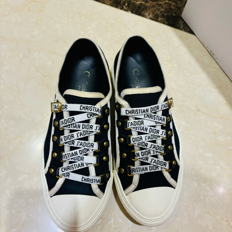 Walk'n'Dior 經典logo款鞋帶 增高休閒平底球鞋 36-1