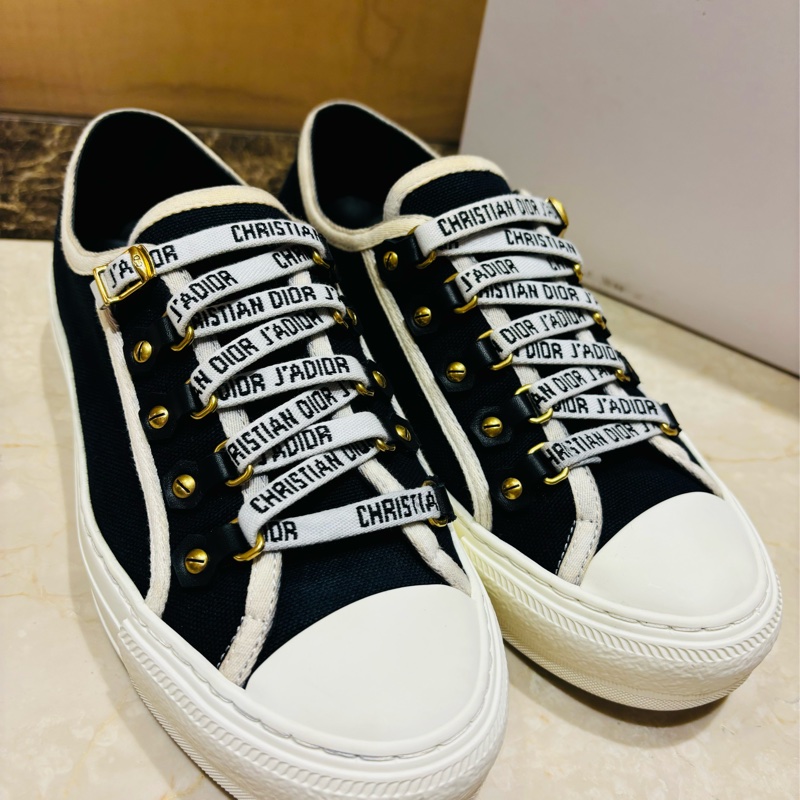 Walk'n'Dior 經典logo款鞋帶 增高休閒平底球鞋 36-5