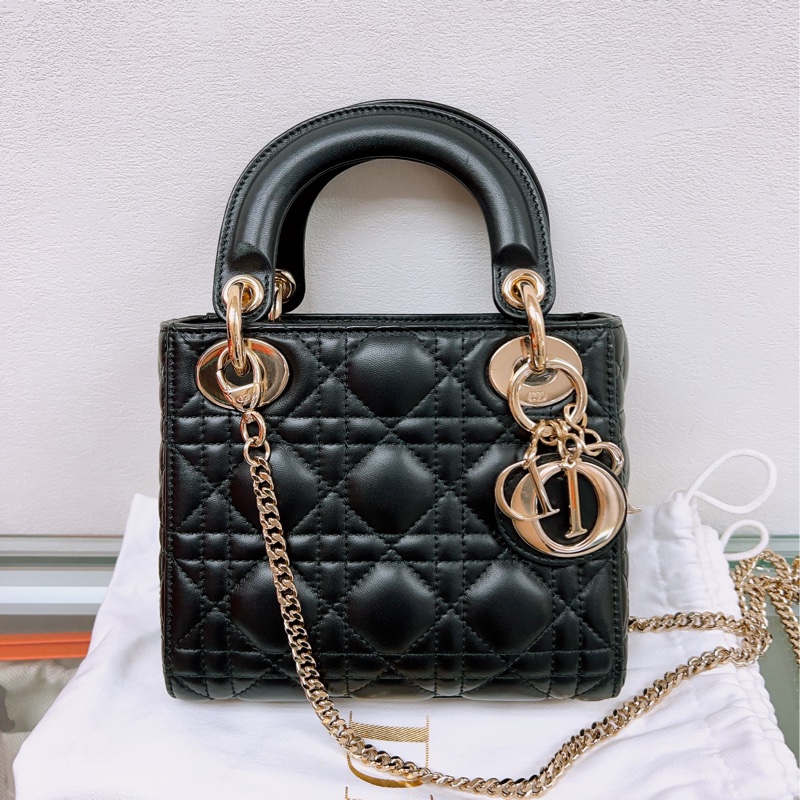 (已出❌) Dior lady dior mini 黑色三格迷你戴妃包-0