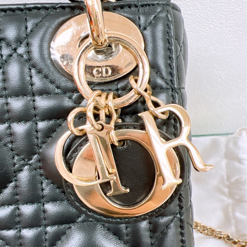 (已出❌) Dior lady dior mini 黑色三格迷你戴妃包-5