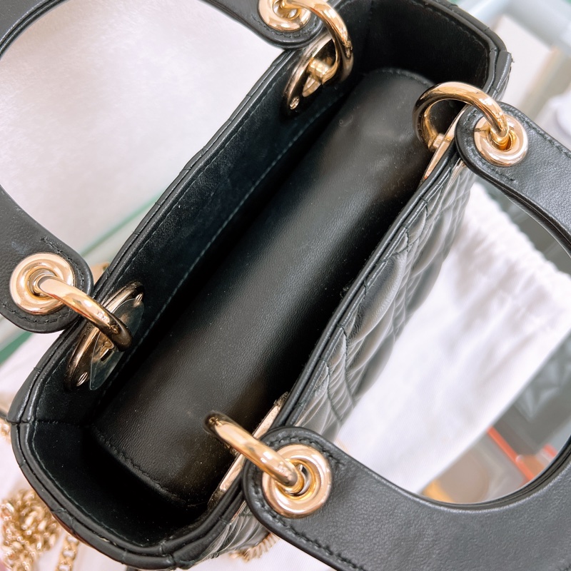 (已出❌) Dior lady dior mini 黑色三格迷你戴妃包-17