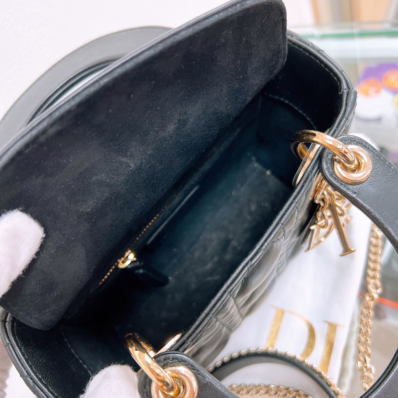 (已出❌) Dior lady dior mini 黑色三格迷你戴妃包-18