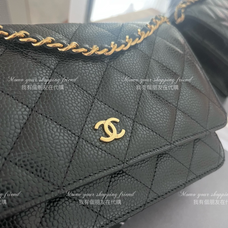 香奈兒經典款WOC|黑金荔枝皮|歐洲購證、全新全配-2