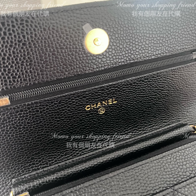 香奈兒經典款WOC|黑金荔枝皮|歐洲購證、全新全配-4