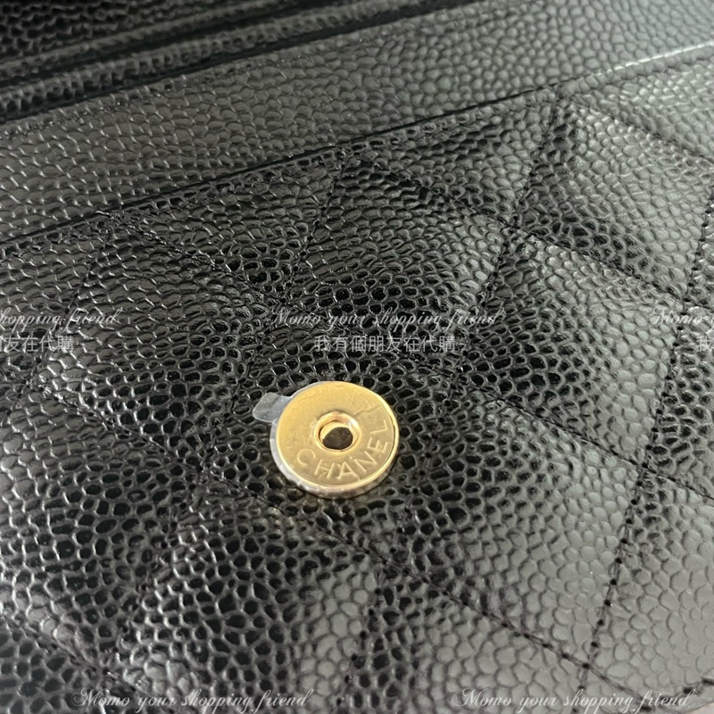 香奈兒經典款WOC|黑金荔枝皮|歐洲購證、全新全配-5