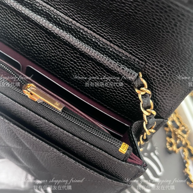 香奈兒經典款WOC|黑金荔枝皮|歐洲購證、全新全配-6