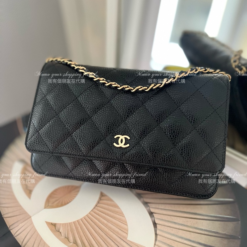 香奈兒經典款WOC|黑金荔枝皮|歐洲購證、全新全配-11