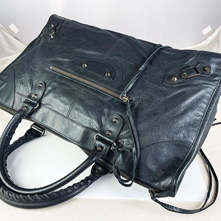 已售出*Balenciaga 巴黎世家黑色羊皮WORK手提機車包 132110.1000.1669-2