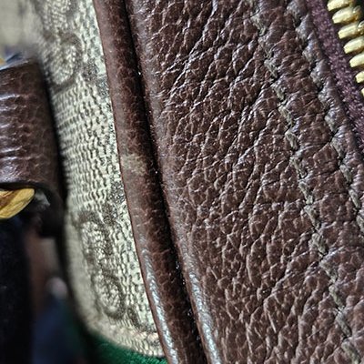 GUCCI 咖啡色PVC GG LOGO 迷你保齡球二用包 7246006-9